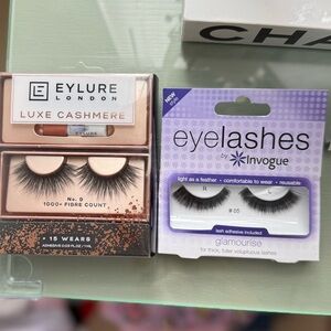 New 2pk Eylure Cashmere Faux Eyelashes and Invogue set